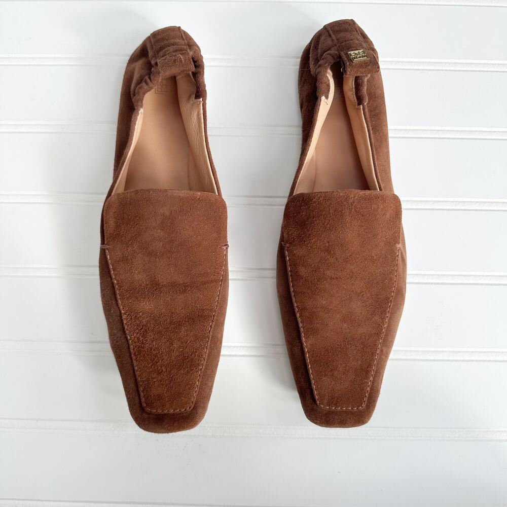 Toteme Chocolate Brown Suede Loafers Slip On Flats - Picture 10 of 14